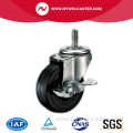 Small Black Rubber Single Brake Industrial Caster